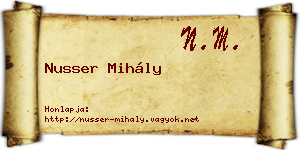 Nusser Mihály névjegykártya